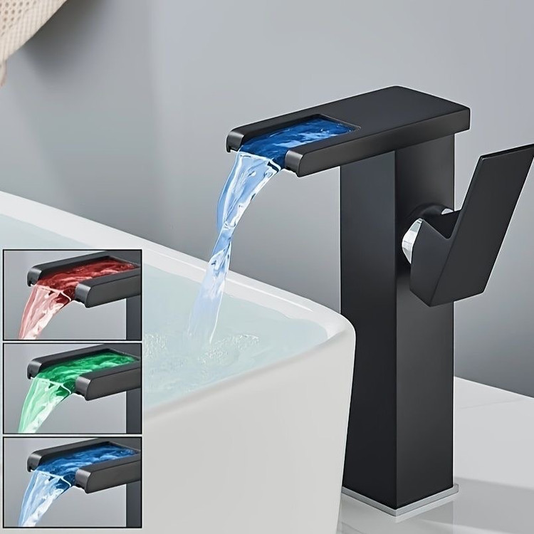 شیر روشویی هوادیائو (Huadiao) مدل LED دار پایه کوتاه و پایه بلند بدنه محصول ضد خش و ضد زنگ بسیار کاربردی و با کیفیت (محصول وارداتی)