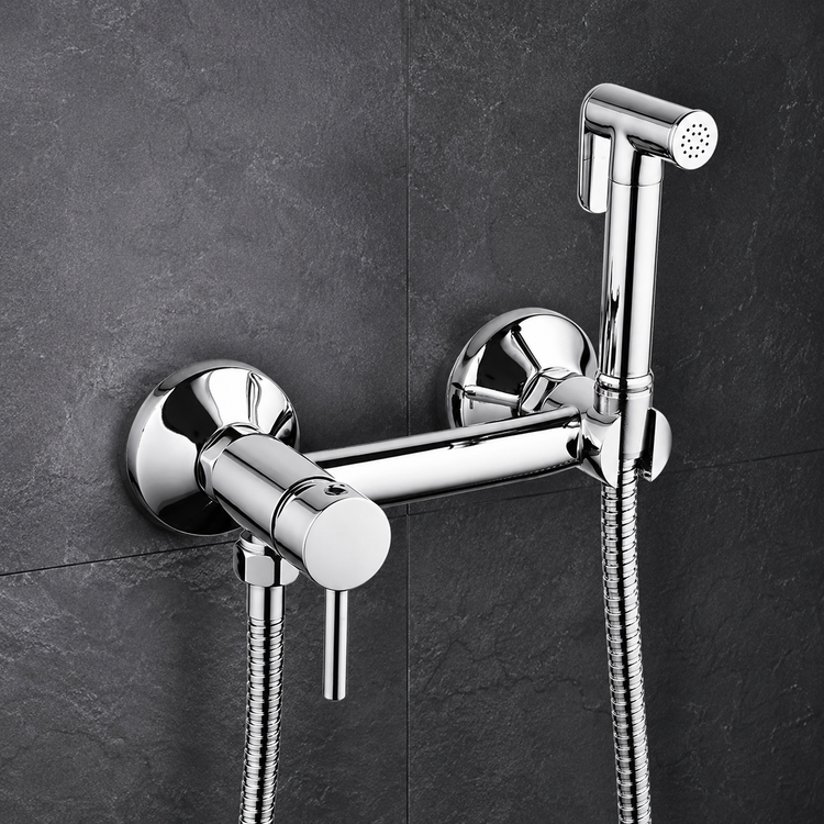 شیر توالت مدل شاتاف برند هوادیائو(Huadiao) سیلنگ استیل بسیار کاربردی و نظافت آسان سرویس قابل تنظیم سرد و گرم
