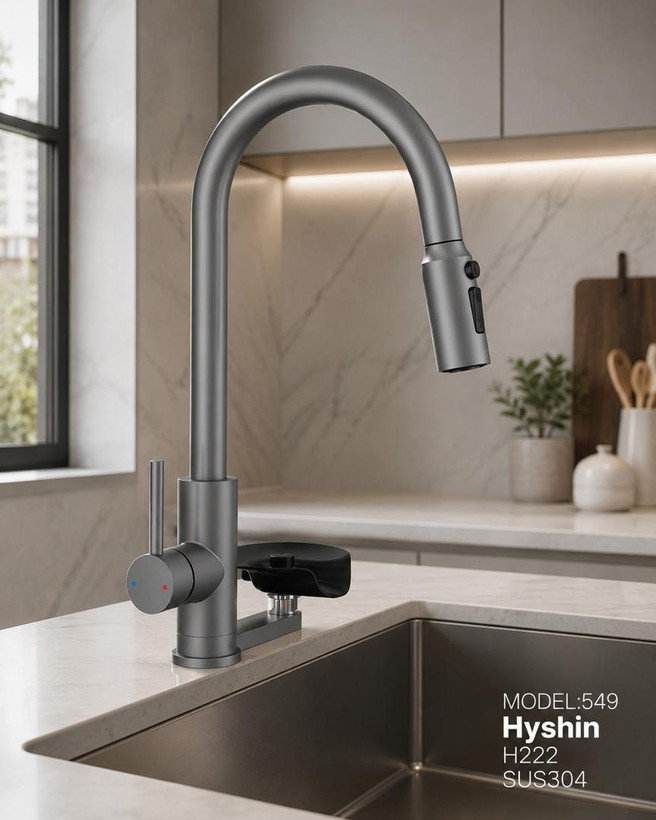 شیرظرفشویی آشپزخانه برند هایشین hyshin مدلH222 مدرن با طراحی ارگونومیک و جنس استیل ضدزنگ محصول وارداتی و جدید2025