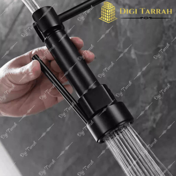 شیرظرفشویی شاوری فنری برند دیکالان Dikalan مناسب آشپزخانه های مدرن و حرفه ای شلنگ انعطاف پذیر با چرخش360درجه