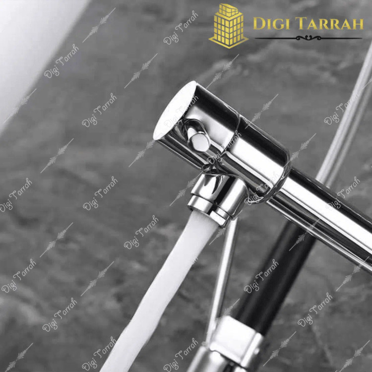 شیرظرفشویی شاوری فنری برند دیکالان Dikalan مناسب آشپزخانه های مدرن و حرفه ای شلنگ انعطاف پذیر با چرخش360درجه