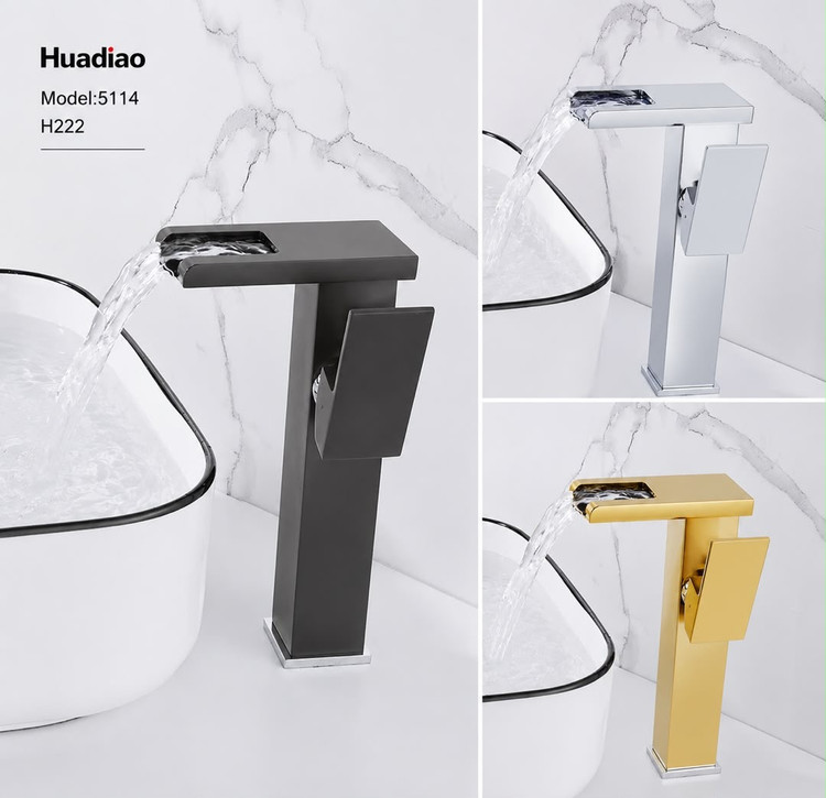 شیر روشویی هوادیائو (Huadiao) مدل LED دار پایه کوتاه و پایه بلند بدنه محصول ضد خش و ضد زنگ بسیار کاربردی و با کیفیت (محصول وارداتی)