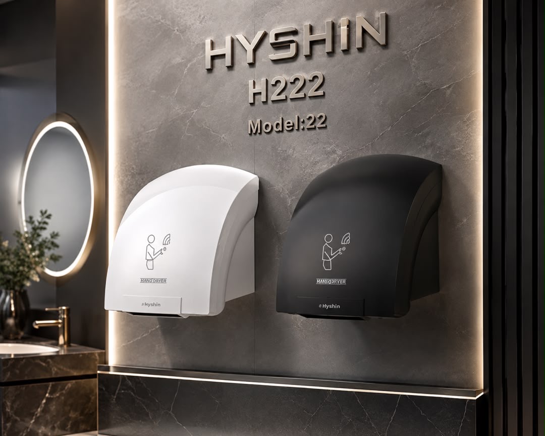 دست خشکن دیواری کامل اتوماتیک برند هایشین hyshin مدل واتTurboDry 1800 حسگر سری و بی صدا محصول وارداتی و با کیفیت