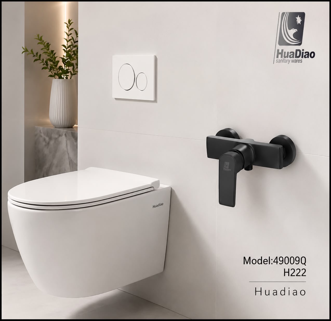 شیرتوالت مدل اهرمی برند Huadiao جنس بدنه استیل آلیاژ داخل برنجی محصول وارداتی گرید A
